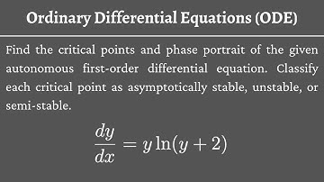 [ODE] Find the critical point and phase portrait.