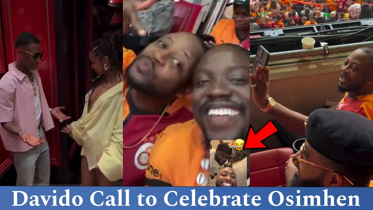 DAVIDO VIDEOCHAT VDM IN TURKEY FOR OSIMHEN GALATASARAY WIN AS WIZKID SON DRIVE HIS MUM