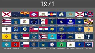 Evolution of USA States Flags 1800-2026