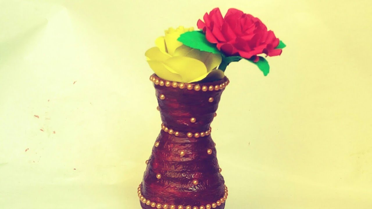 how to make news paper flower pot|diy paper craft
