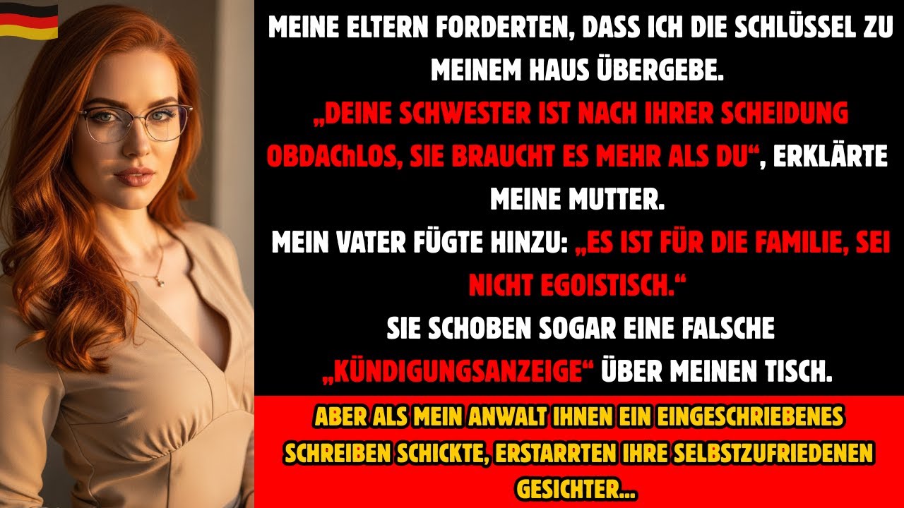 Meine Eltern entrissen mir mein Haus — aber mein Anwalt hatte das echte Testament in der Hand