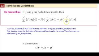 Math 1A 3.2 Definition of the Product Rule