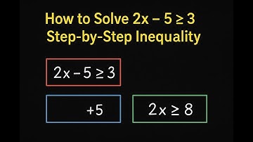 How to Solve 2x - 5 ≥ 3 | Step-by-Step Inequality Solution