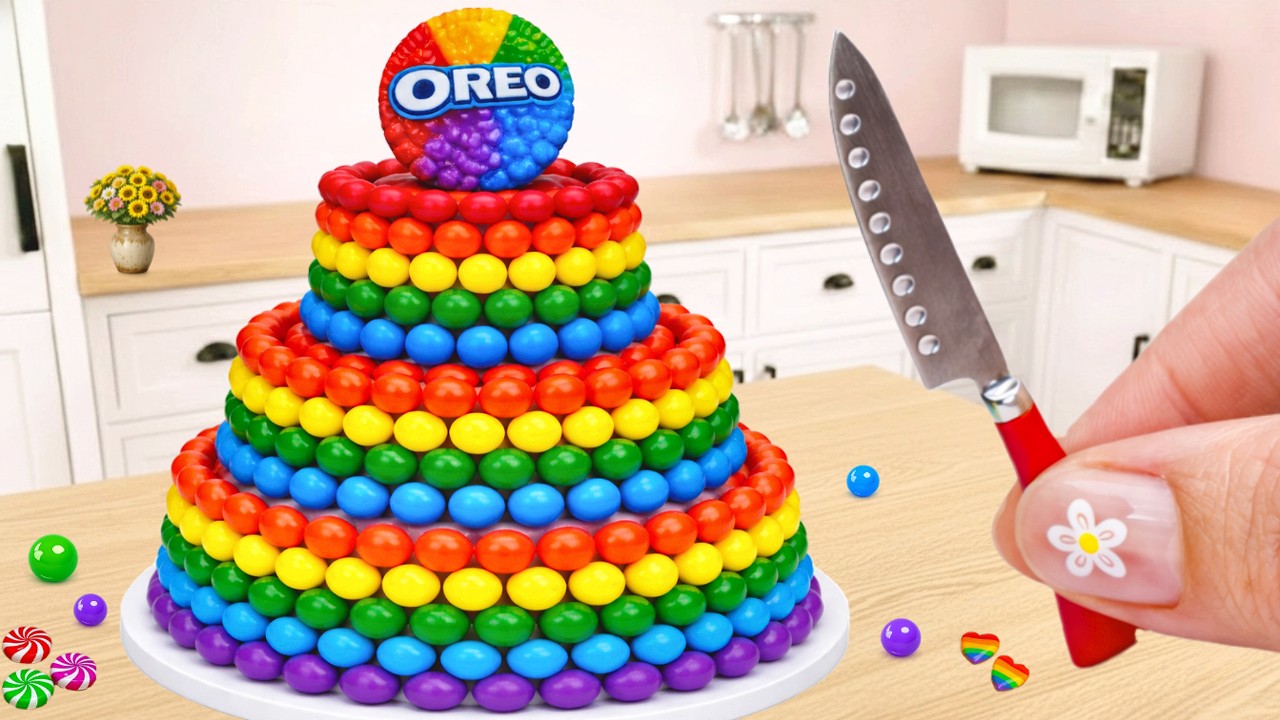 Mini Rainbow Chocolate Cake With Oreo🌈🍫 Satisfying Chocolate Decorating ...