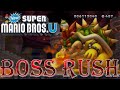 New Super Mario Bros U Boss Rush All Boss Fights No Damage 