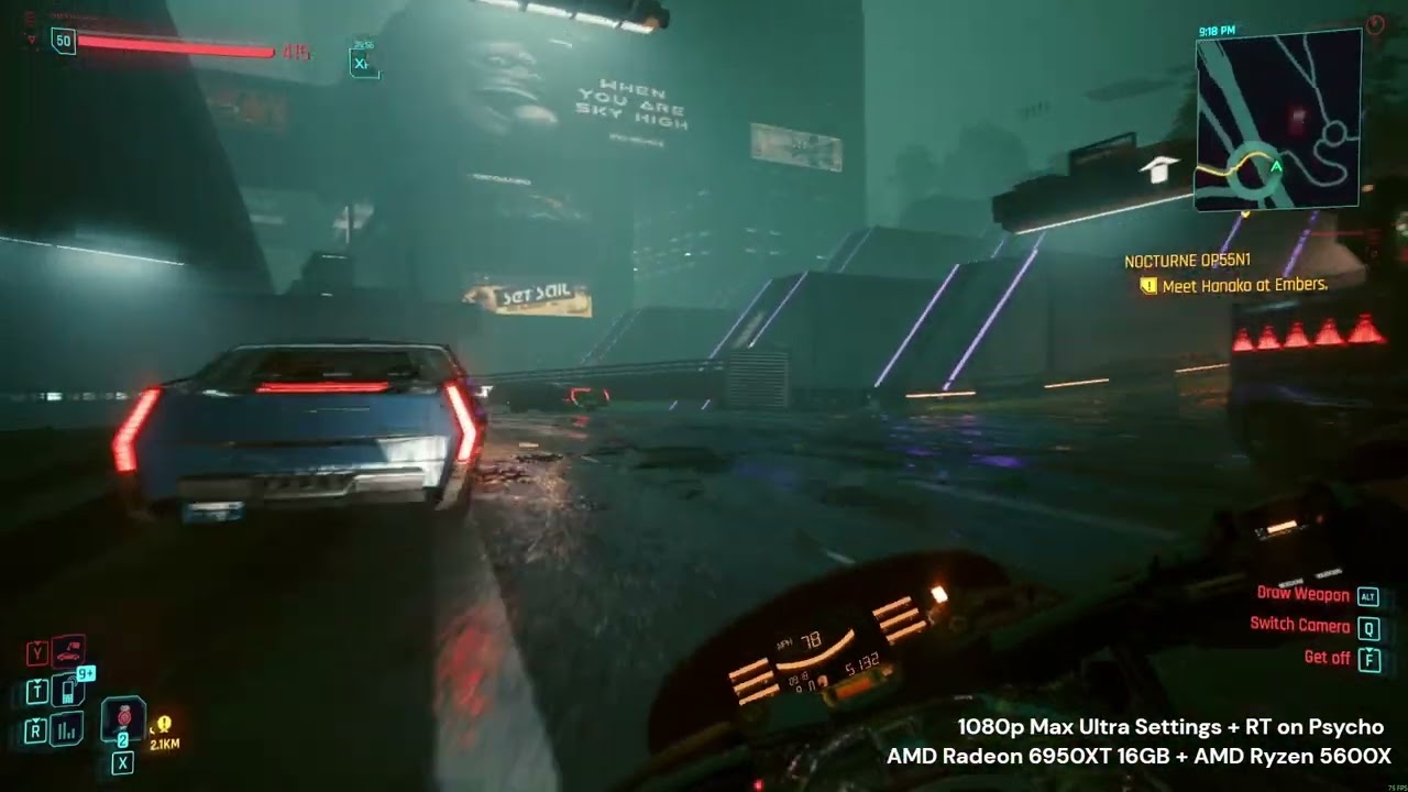 Taking a peaceful evening ride in Night City - Cyberpunk 2077