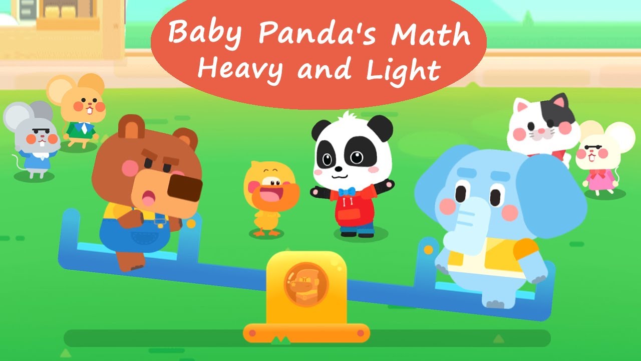 Baby Panda's World Of Math #17 - Learn the Concepts of Heavy and Light ...