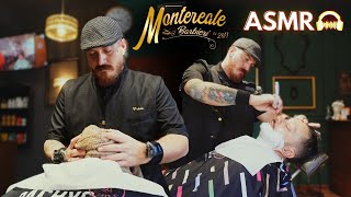 ASMR - RELAXING HOT TOWEL SHAVE EXPERIENCE 💈MONTEREALE BARBIERI & SAPONIFICIO PACHYS