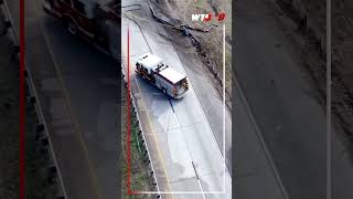Drone video of crash on I-16 that closed all lanes of traffic for hours