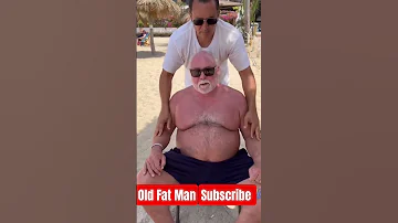 Chest Massage Of Hot Old Fat Man 