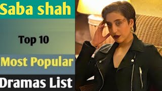 Top 10 Dramas of Saba Shah|Saba Shah Super Hit Dramas /SI Entertainment official