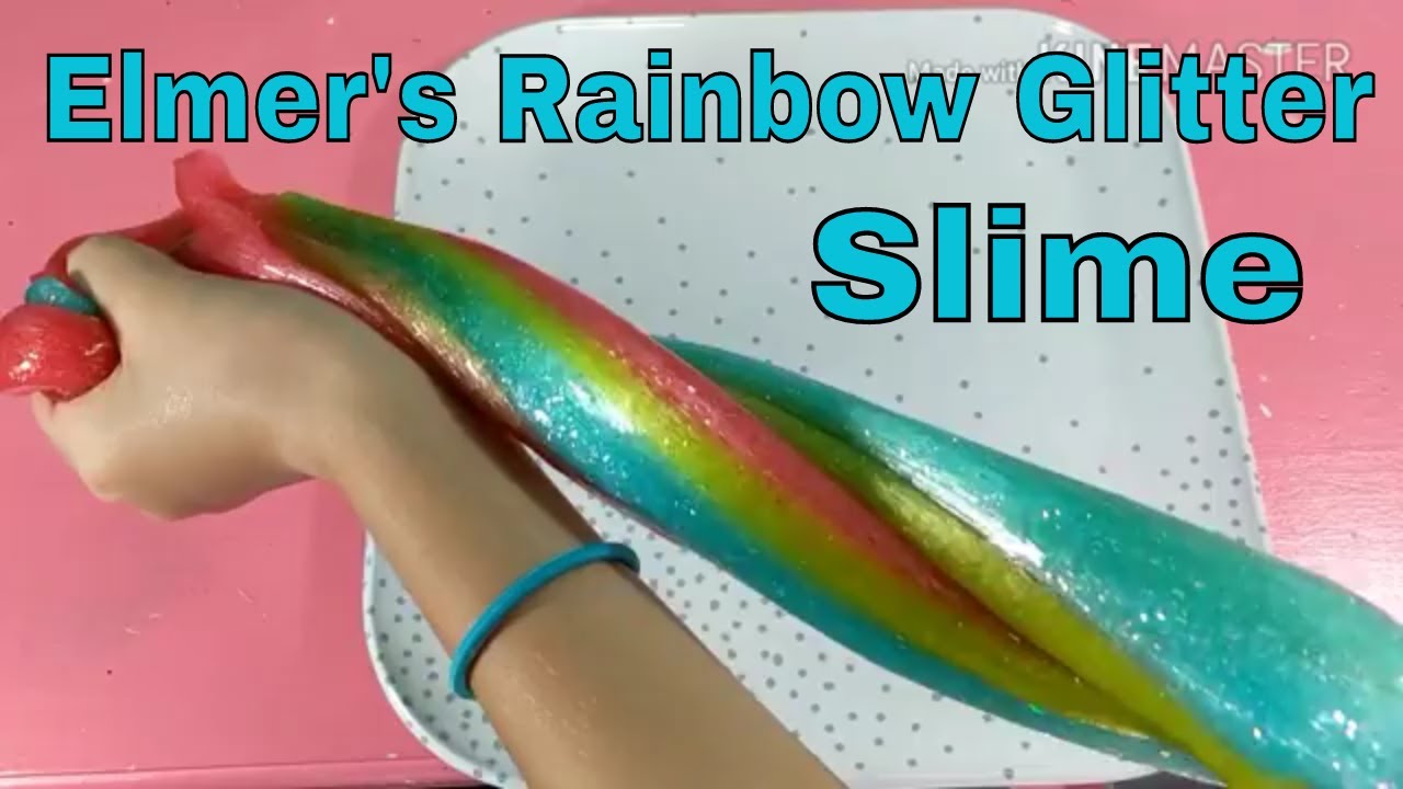 ELMER'S RAINBOW GLITTER SLIME !!! - YouTube