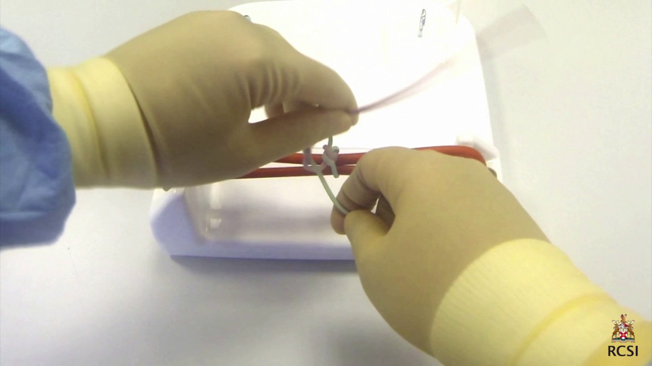 One handed knot tying slow