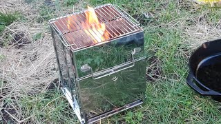 REDCAMP WOOD BURNING STOVE (LARGE)using cast iron skillet