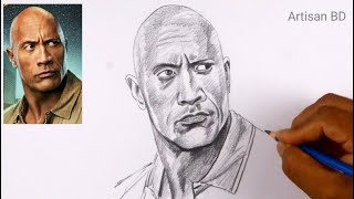 How To Draw The Rock Dwayne Johnson, Easy Pencil Sketch #therock