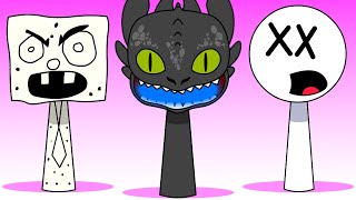 New Sprunki Oc All Phases Compilation Toothless, Stickmin, Doodlebob, Trollface