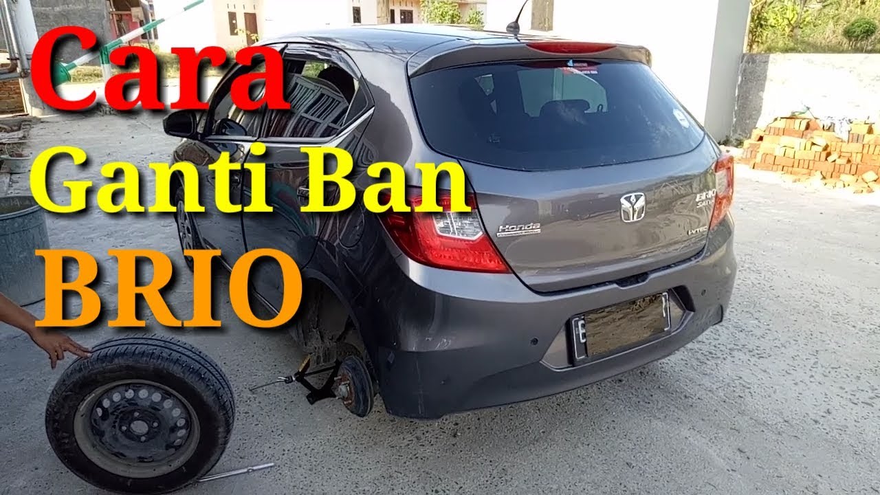 Cara mengganti ban cadangan | menurunkan | mendongkrak | membuka ban serep Honda Brio