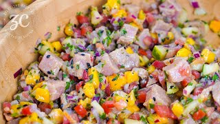 Lúcete con este Ceviche de Atún Fresco en Salsas Negras  Tostadas de Atún