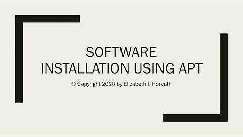 Software Installation with apt