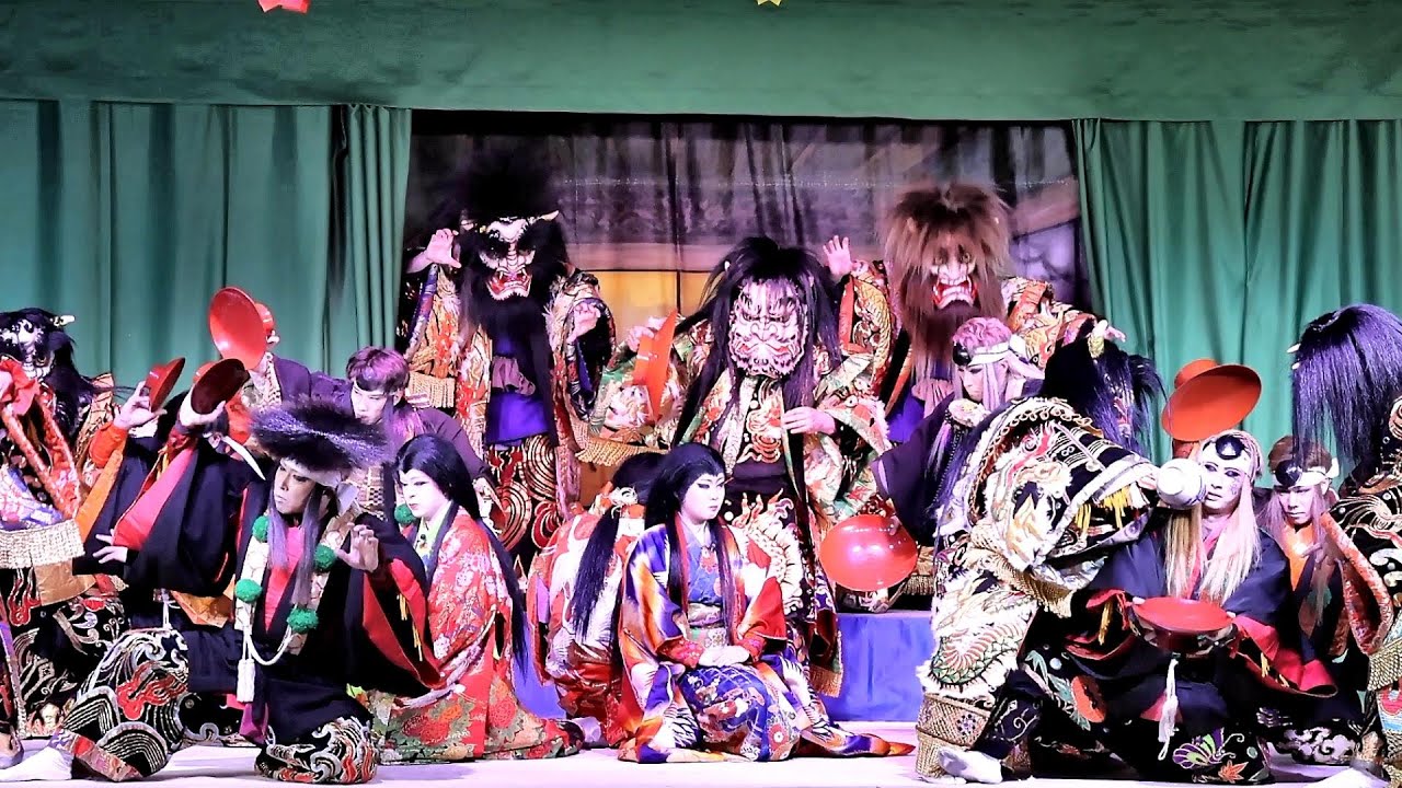 【圧巻17人の舞】ひろしま神楽【大江山】大森神楽団・宮乃木神楽団合同～”復活”神楽フェス in マリーナホップ