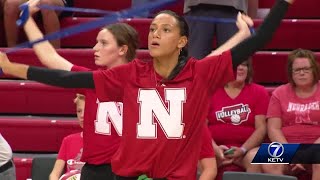 Husker volleyball coach says Harper Murray is still practicing with the team despite recent DUI c...
