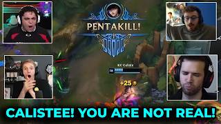Streamers react to Caliste's Pentakill against Giantx | KC vs GX Reactions