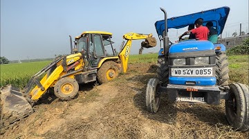 New  Jcb 3dx Backhoe Machine Loading Mud in Mahindra 475 Di and Sonalika Di 42 Rx Tractor | Jcb Jcp