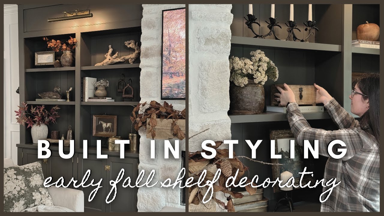 Built In Styling | early fall shelf decorating