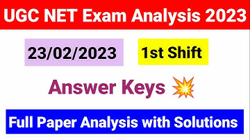 UGC NET Paper Analysis held on 23 Feb 1st Shift 2023| 23 Feb ugc net paper analysis | UGC NET MENTOR