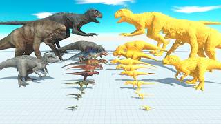 Carnivore Dinosaur Team vs Honey Carnivore Dinosaur Team - Animal Revolt Battle Simulator screenshot 1