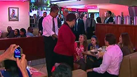 President Obama visits Roscoe's chicken and waffles