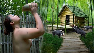 10 Days of Lonely Survival Camping in the Rainstorm - Build a Warm Shelter in the Forest &amp; Set Traps