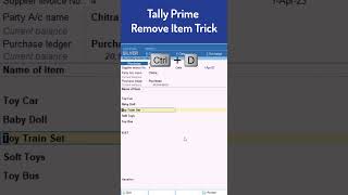 Tally Prime Remove Item Trick #tally