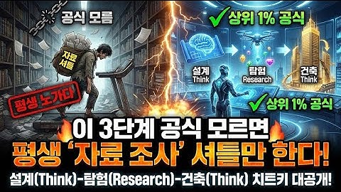 "설계(Think)-탐험(Research)-건축(Think)... 이 3단계 공식 모르면 평생 