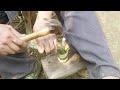 Rural grandfather makes natural bamboo brushes with ancient techniques.