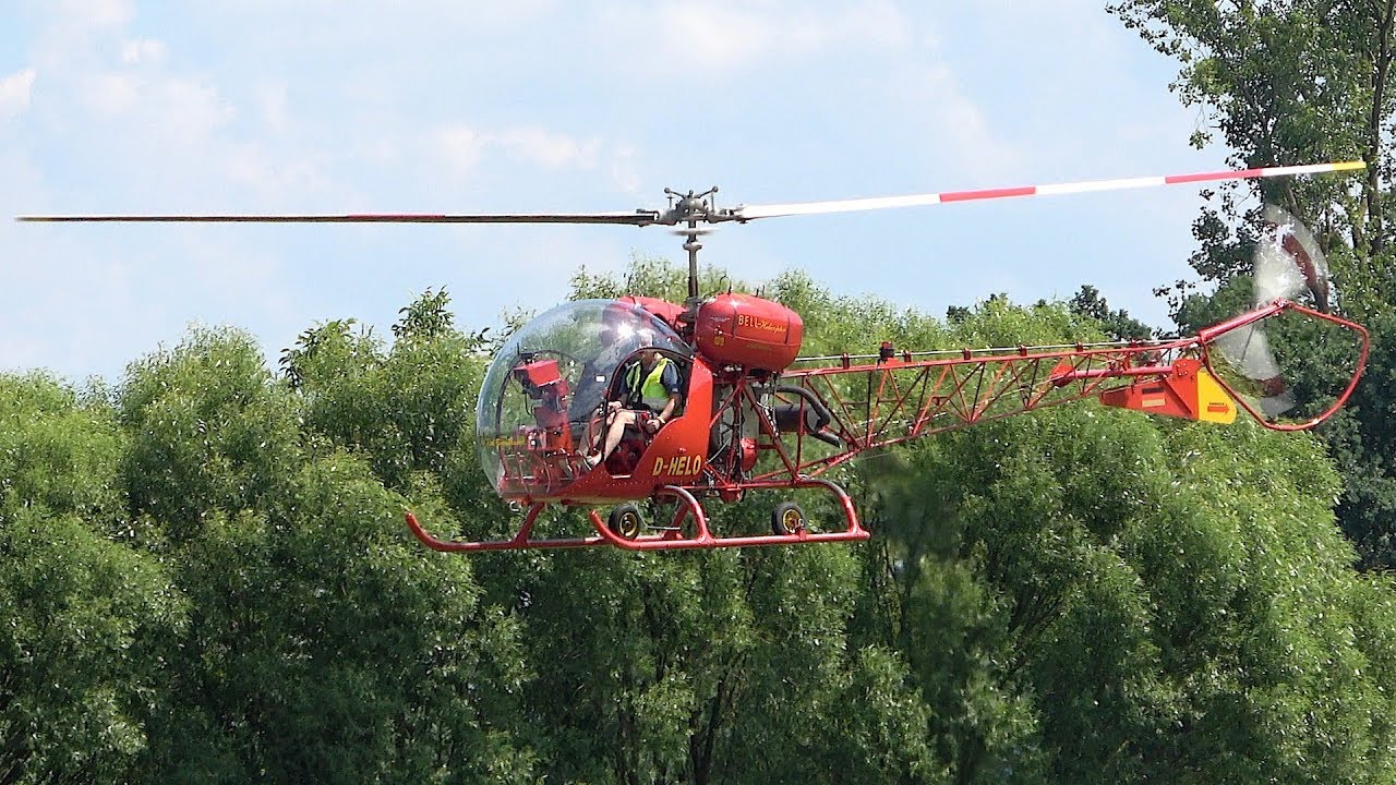 [4K] Bell 47 G-2, D-HELO, Display, Kehler Flugtage 2018