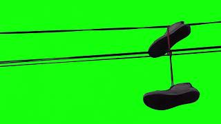 Shoes hanging on Street Wires - GREEN SCREEN [FREE USE]