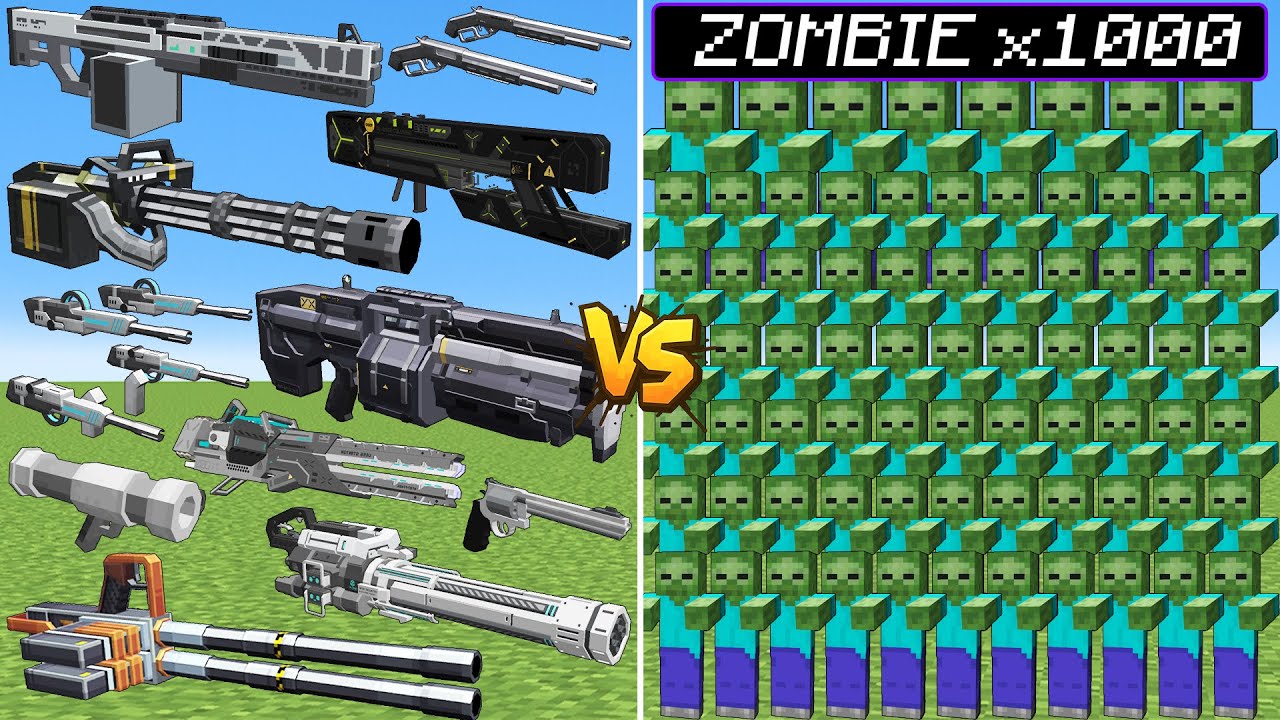 What TaCZ Strong Gun Can Defeat The Most All Zombie Army in Minecraft?