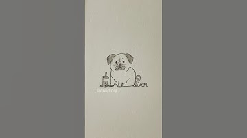 Sub Request 33: How to Draw Cute Dog 🐶🧋#easy #cute #drawing #tutorial #art #fypシ