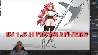 Anime Girl Knight in Blender