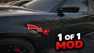 I PUT A CUSTOM RED LED LIGHT ON MY HELLCAT BADGE