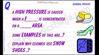 GCSE Physics - Pressure, Force and Area