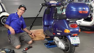 How To Build a Scooter Wheel Chock for DIY Vespa Maintenance