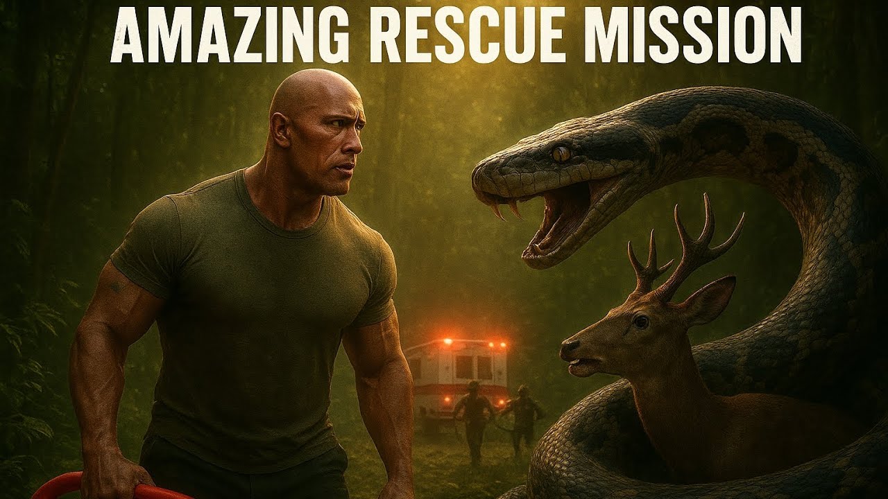 Python Attack Rescue Mission | Dwayne Johnson Hero Saves Deer from Giant Snake