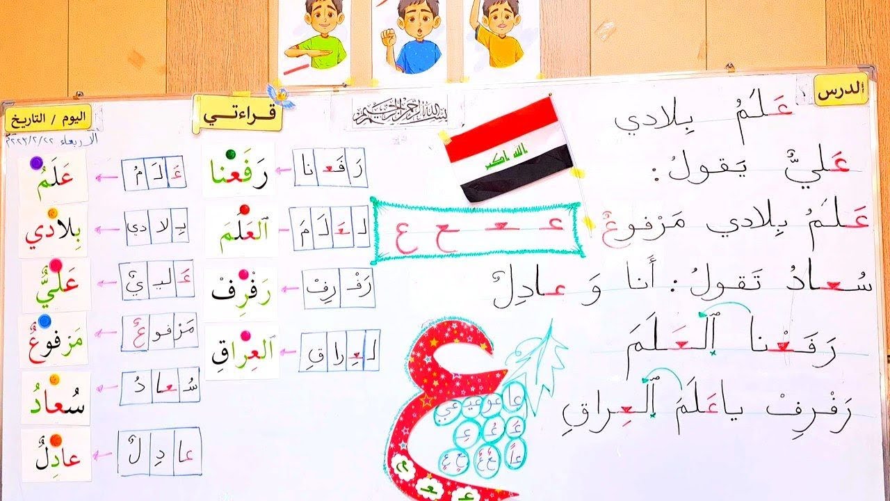 ُ قراءة صف أول أبتدائي //درس ( عَلَمُ بِلادي ) #تعلم_القراءة_والكتابة_معنا_بسهولة