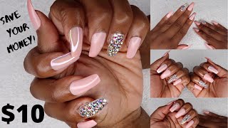 DIY FAKE NAILS AT HOME | LASTS 3 WEEKS | EASY, QUICK, AND CHEAP 💅🏾 screenshot 3