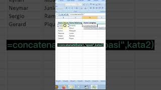 cara menggabungkan kata dari beda cell di Microsoft Excel trik