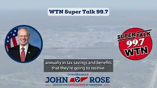 Rep. Rose Highlights $11,700 in Average Annual Savings for Tennessee Family Under OB3