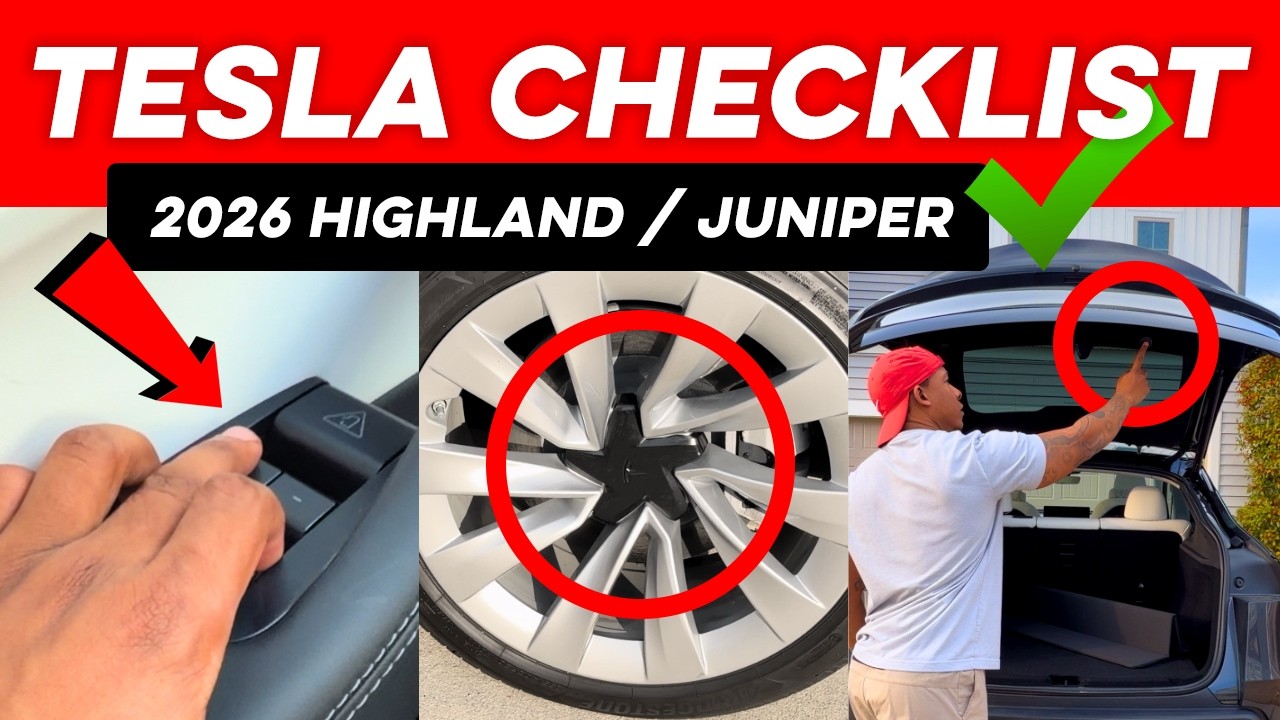 Tesla Delivery Checklist 2026 Highland and Juniper guide explaining what to inspect on Tesla delivery day before accepting the vehicle