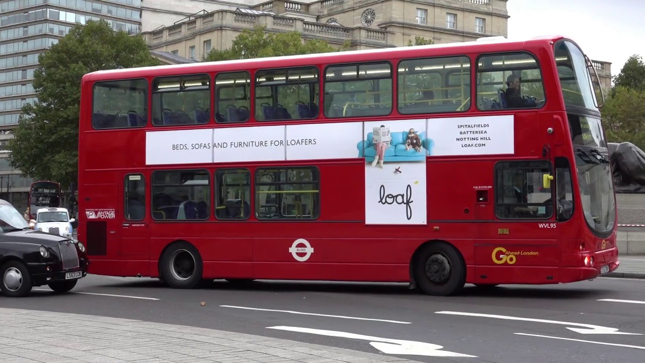 Buses at Trafalgar Square and Waterloo on 10th October 2017
